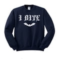 thumbnail image 1 of Bat I Bite Sweatshirt Unisex Large Navy, 1 of 5
