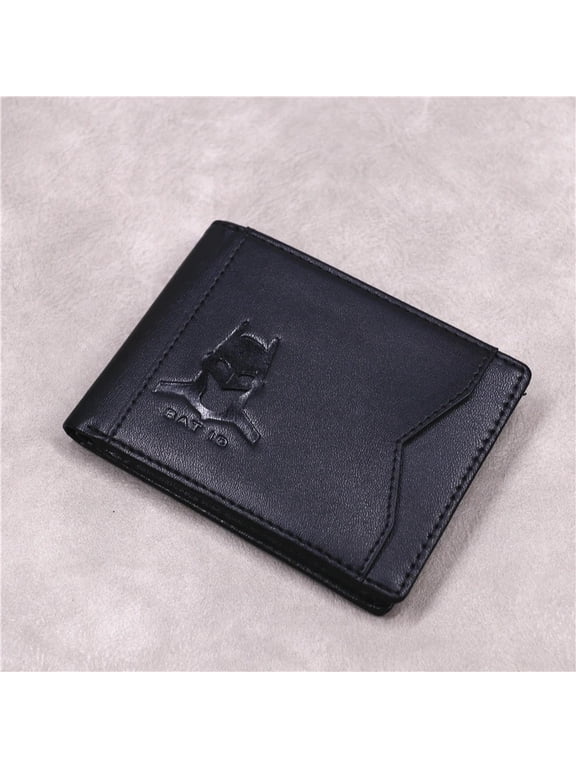 Bat ID Wallet For Men Rfid Blocking PU Leather Mens Wallet With Cutout Superhero Face Eyes Mask Multi Card Holder 2 ID Windows