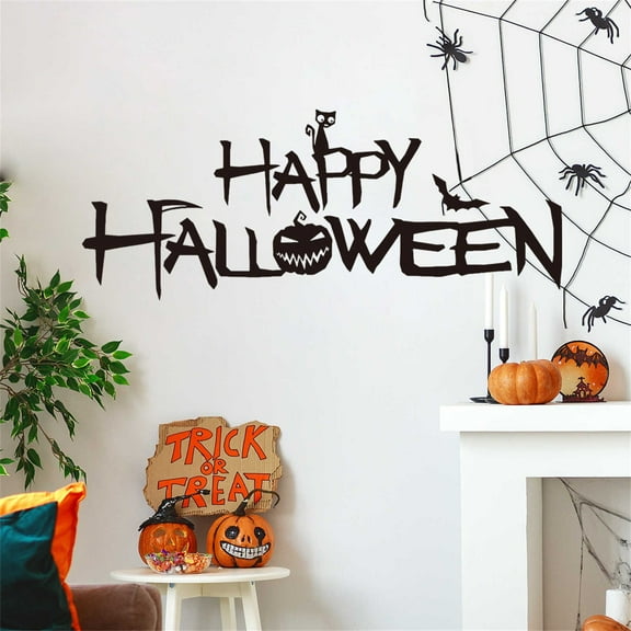 Bat Jack-O-Lantern Happy Halloween Wall Sticker