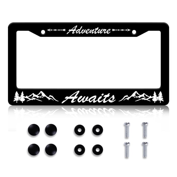Bat License Plate Frame Spider Web Goth Gothic License Plate Cover Personalize Funny Aluminum Metal Car Accessory Rust-Proof Waterproof Car Decorative Tag Frames for Standard US 12x6 Inch