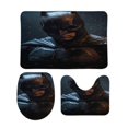 BatMan Bathroom Rug Set, 3pcs Bath Mat with Non Slip Toilet Seat Cover