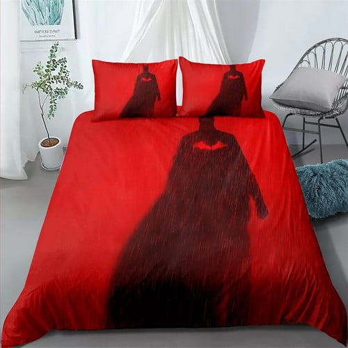 Bat-Man Bedding Set Cartoon 1 Bat-Man Duvet Cover with 2 Pillow Sham Comforter Cover(No Filler) Bedroom Decor,Bat-Man Print Ultra Soft Duvet Cover Set