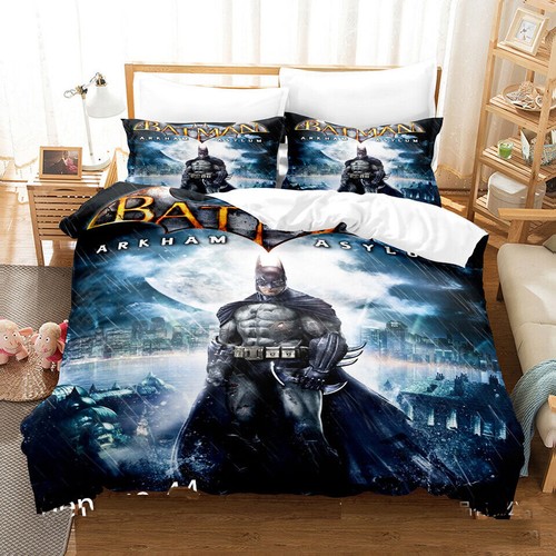 Bat-Man Bedding Set Cartoon 1 Bat-Man Duvet Cover with 2 Pillow Sham Comforter Cover(No Filler) Bedroom Decor,Bat-Man Print Ultra Soft Duvet Cover Set