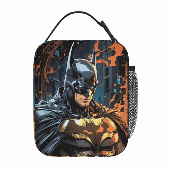 Bat-Man Lunch Box Insulated Meal Bag With Handle Work Picnic Travel Office For Men Women