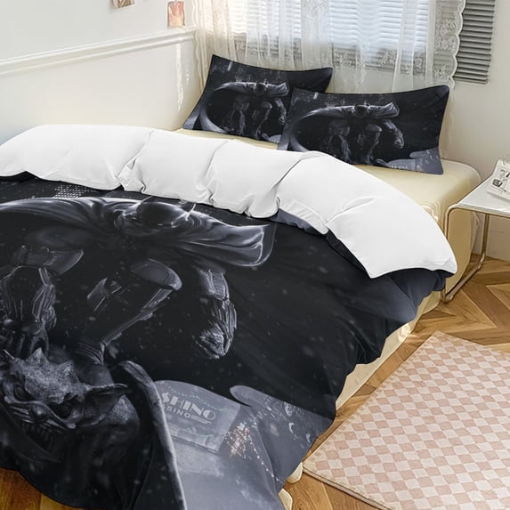 Bat-,Men Bedding Set Anime Cartoon Duvet Cover Set with 1 Duvet Cover ...