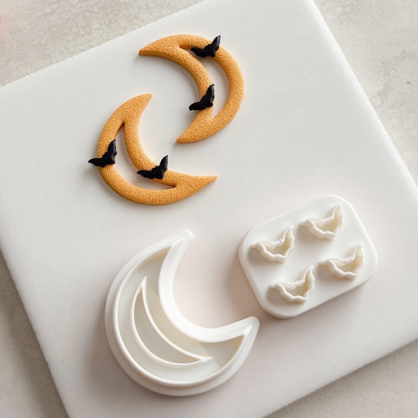 Bat Moon Knot Polymer Clay Earring Set DIY Jewelry Mold Handmade Tools