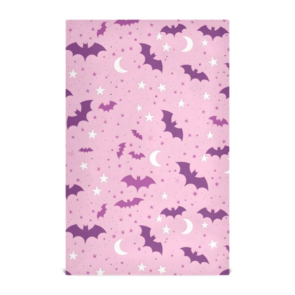 Bat Moon Pattern Kitchen Towels Waffle Weave Decorative Tea Towels Multi Use Dishcloths 28x18in