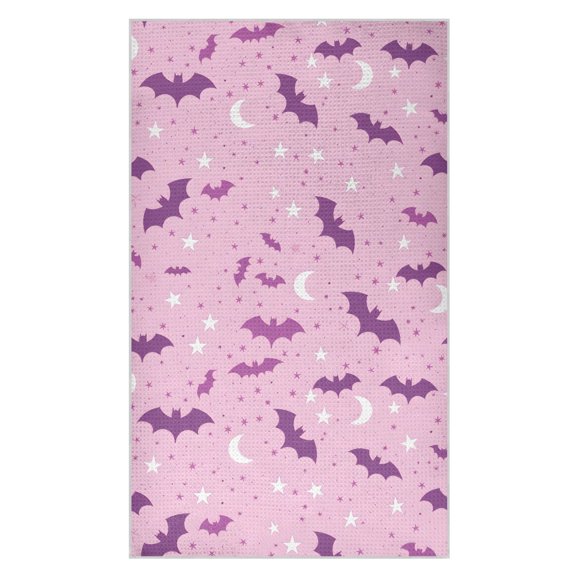 Bat Moon Pattern Waffle Kitchen Towels 18x30 in Soft Absorbent Quick Dry Dishcloths