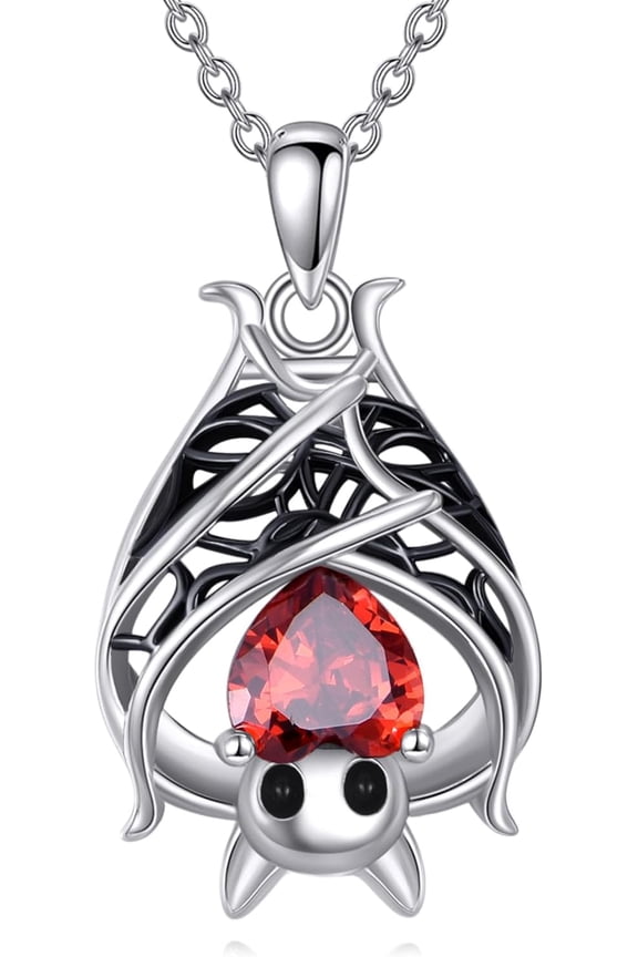 Bat Necklace 925 Sterling Silver Bat Pendant Gothic Jewelry Cute Halloween Gifts For Women Female