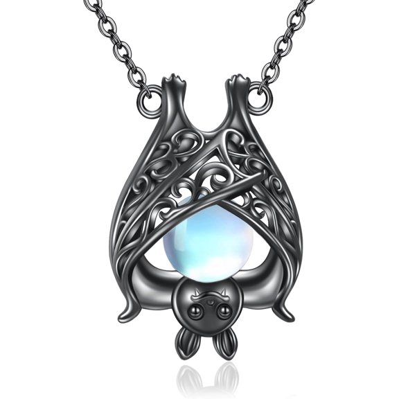 Bat Necklace 925 Sterling Silver Witchy Gifts Bat Goth Jewelry for Women Halloween