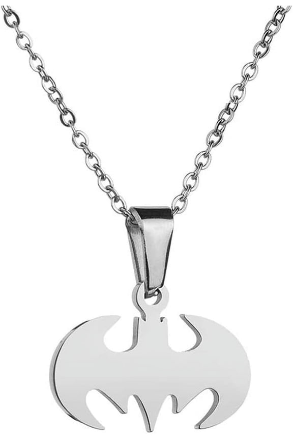 Bat Necklace for Men Women Stainless Steel Gold Silver Lightweight Fashion Anime Goth Cool Hippie Bat Pendant Necklace Jewelry Gift for Teens