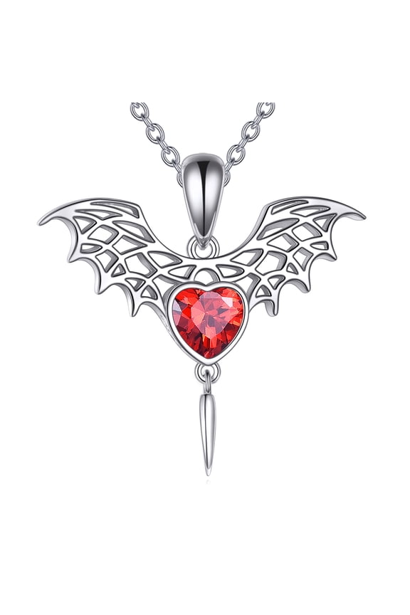 Bat Necklaces for Women 925 Sterling Silver Bat Cross Necklace Goth Jewelry Gifts for Women Men
