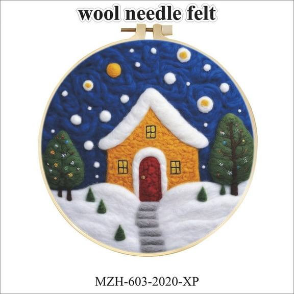 Bat Needle Felting Kit, Beginner Felt Painting Kit with Decorative Frame, Suitable for Home Decoration, Halloween Gift