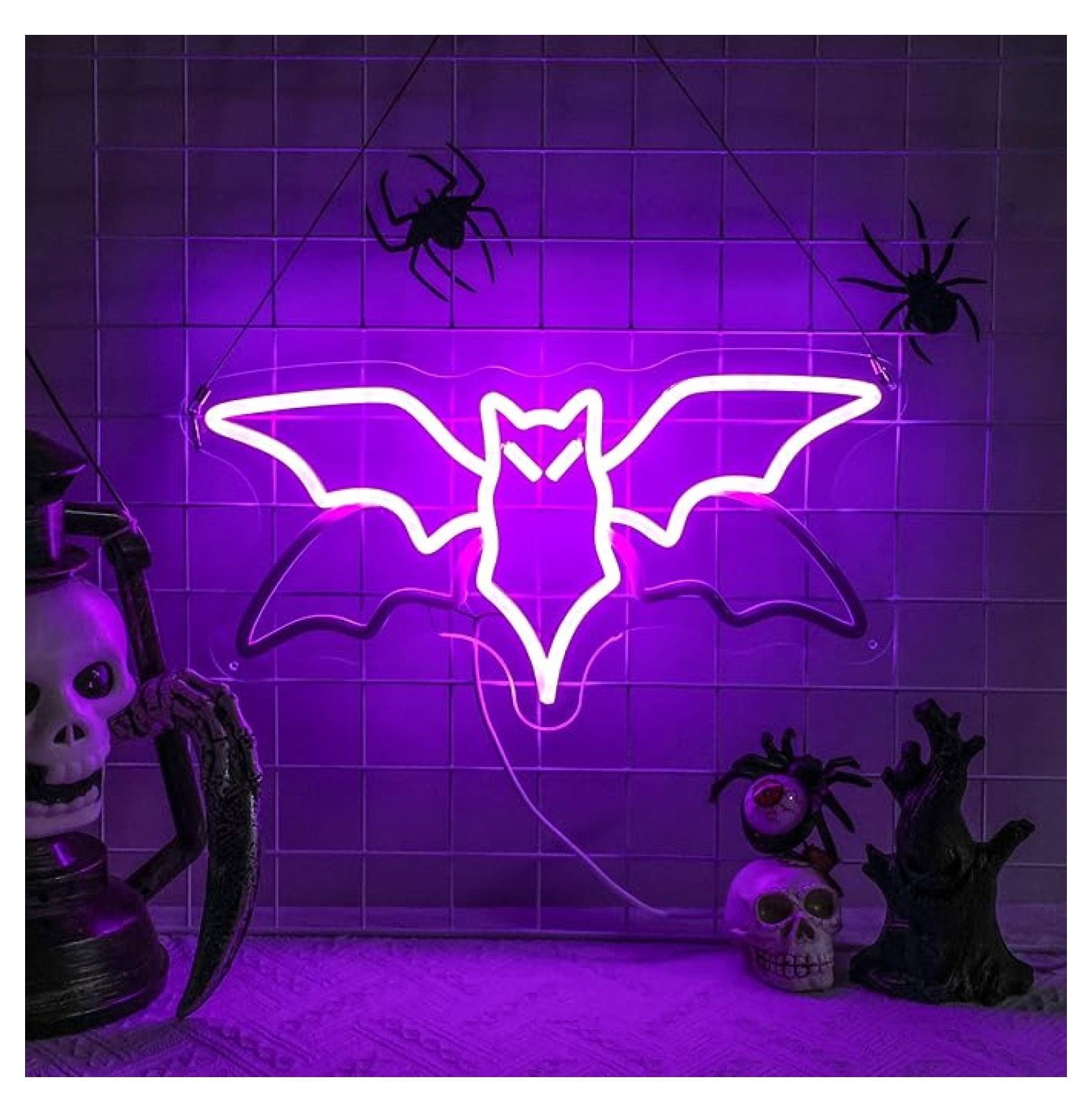 Bat Neon Sign, Led Sign Animated Bat Neon Light Up Sign for Wall Decor ...