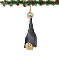 thumbnail image 1 of Bat Ornament Christmas Animal Ornament Xmas Tree Decor, Gothic Bat Hanging Ornament Upside-Down Bats Decorations, Personalized Christmas Tree Charm Ornament, Halloween Holiday Favor, Hamster, 1 of 7