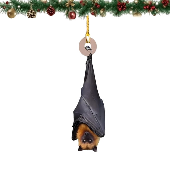 Bat Ornament Christmas Animal Ornament Xmas Tree Decor, Gothic Bat Hanging Ornament Upside-Down Bats Decorations, Personalized Christmas Tree Charm Ornament, Halloween Holiday Favor, Fox