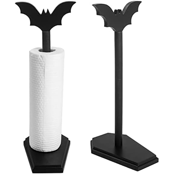 Bat Paper Towel Holder - Halloween Decor for Kitchen and Bathroom - Gothic Home Decor for Oddities and Curiosities - Goth Accessories for Countertop Stand - Witchy Gifts for Women$$