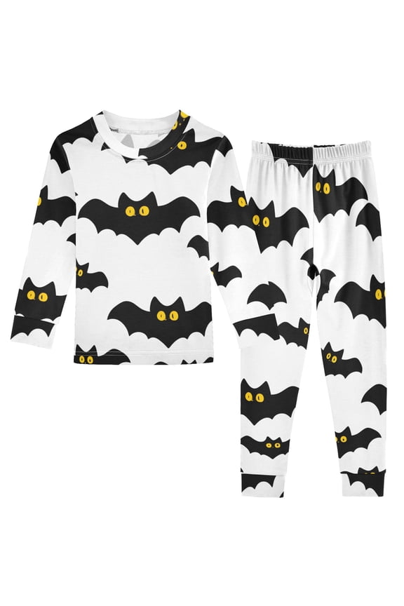 Bat Pattern Cotton Pajamas 2 Piece Set Sleepwear Soft and Comfortable Homewear Nightwear
