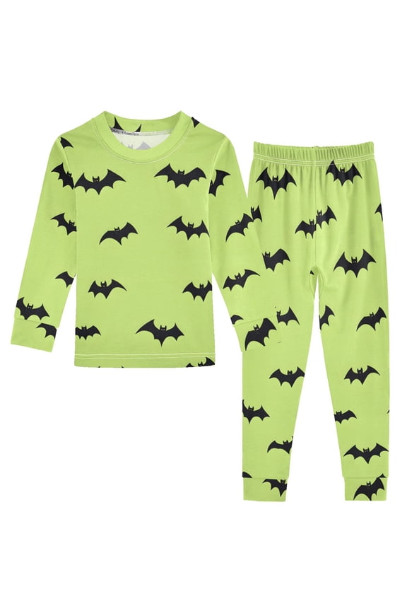 Bat Pattern Cotton Pajamas 2 Piece Set Sleepwear Soft and Comfortable Homewear Nightwear