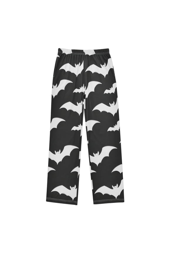 Bat Pattern Pajama Pants Soft Lightweight Lounge Pants Bottoms Sleep Pants Warm Comfy