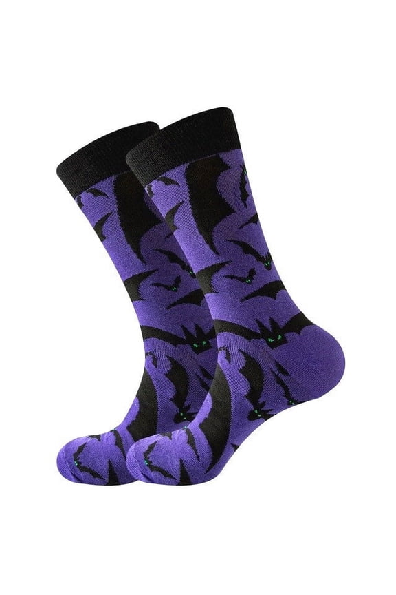 Bat Pattern Purple Socks from the Sock Panda Size: Medium