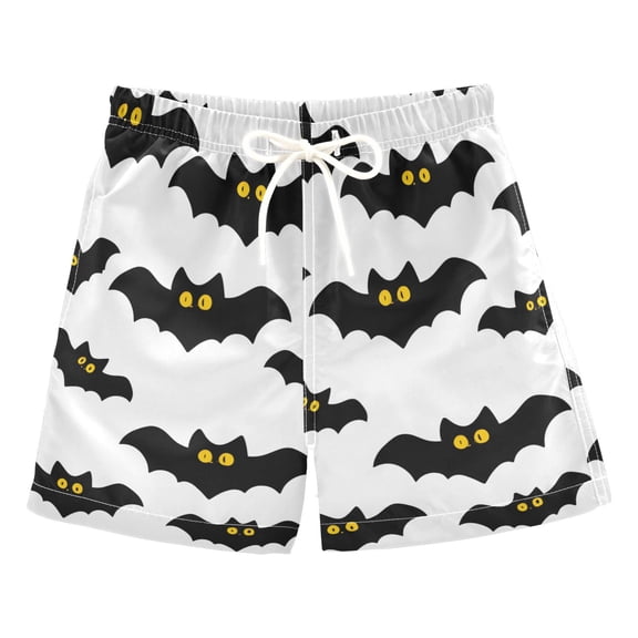 Bat Pattern Swim Trunks Quick Dry Beach Pool Board Shorts Lightweight Stylish Print Sizes 2T to XL