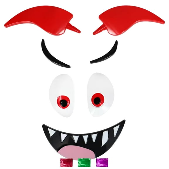 Bat Plastic Pumpkin Decorating Kit for Halloween, No Carving DIY Craft Set, Easy Stick-On Foam or Real Pumpkin Face Decorations 1 Pack with Snoep in Beperkte Oplage