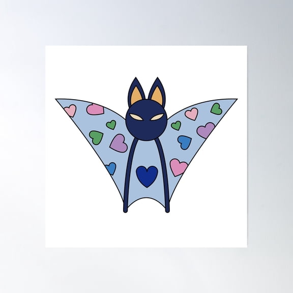 Bat Poster Wall Art, Modern Wall Decor, 24x24 UNFRAMED