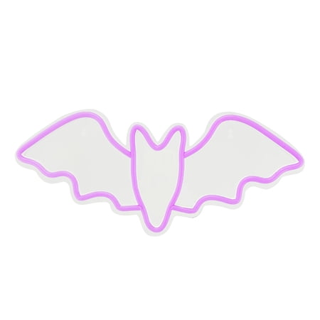 Haunted Hill Farm Wall Halloween Decoration Bat Neon Purple 13.8-in.