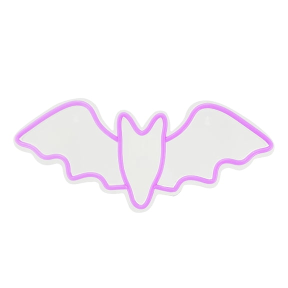 Bat Purple Halloween Dcor with Neon LED Glow, 0.6-Ft, by Haunted Hill Farm