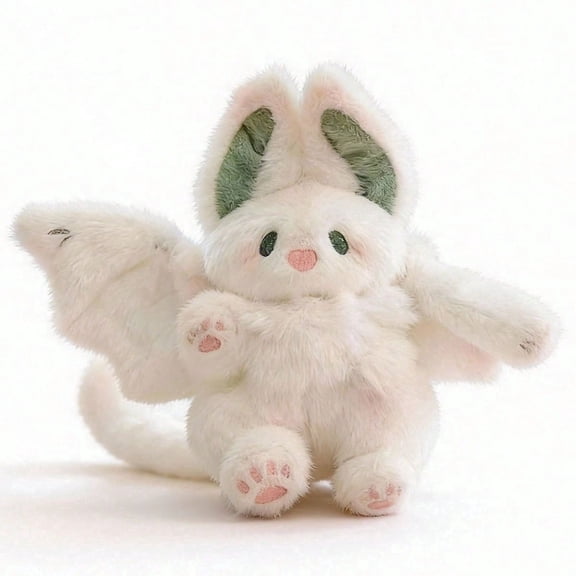 Weighted Bat Rabbit Plush Toy 8 Inch Soft Stuffed Animal with Sensory Support, Surface Washable, Kids Adults Easter Gift (White)