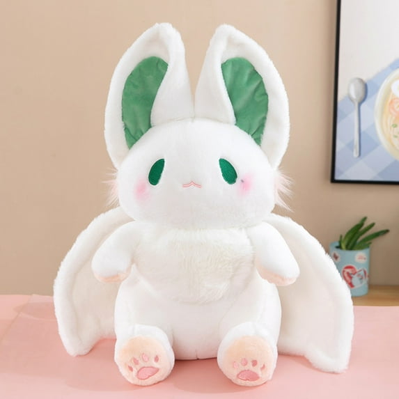Bat Rabbit Plush Toy - Lovely Long Ears Bat Wings White Bunny Plushies