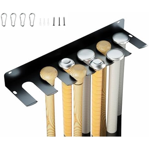 Bat Rack: Wall-Mounted Baseball & Softball Bat Holder - Heavy Duty Metal Storage for 10 Bats