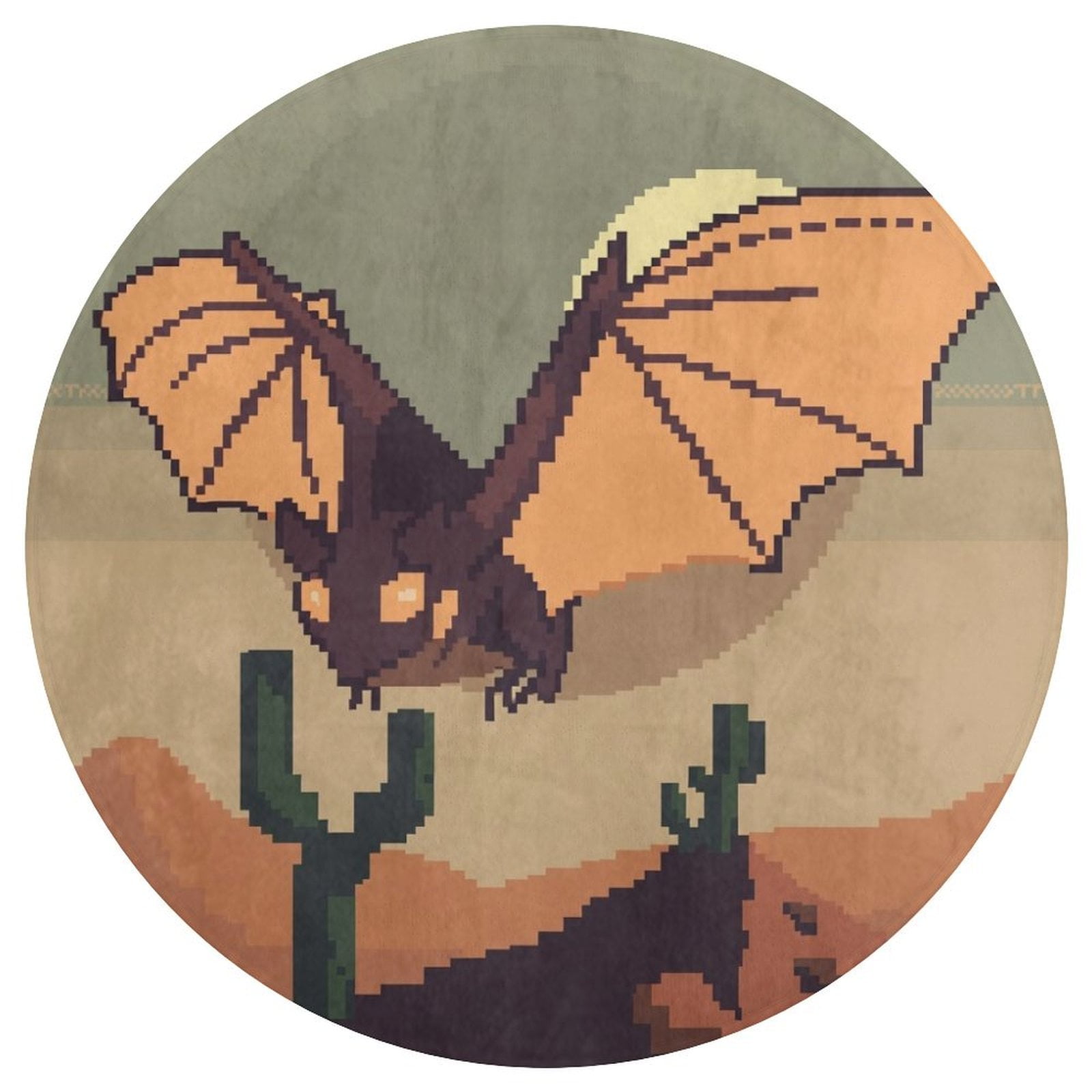 Bat Round Area Rug Floor Carpets Washable Indoor Floor Area Mat Stain ...