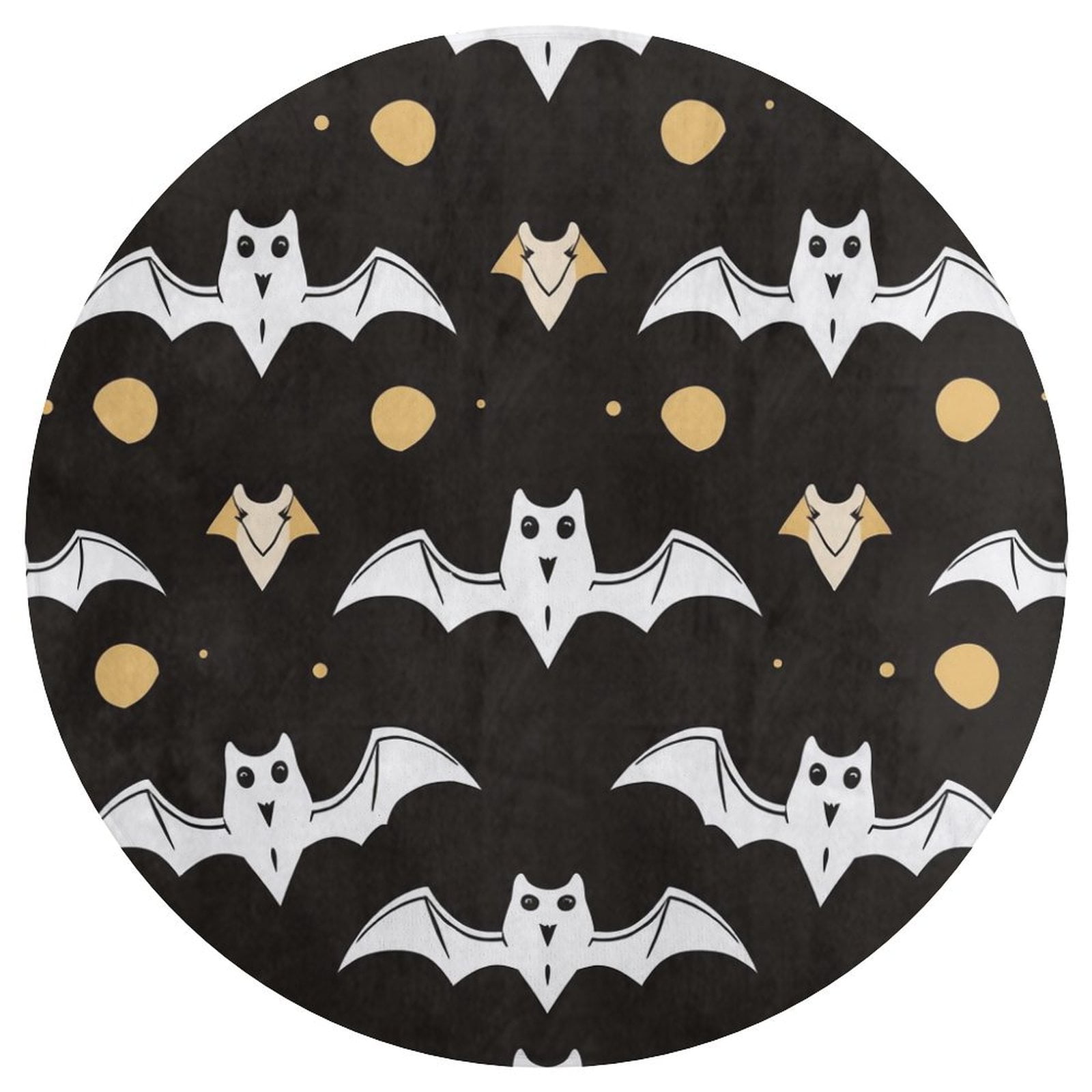 Bat Round Area Rug Floor Carpets Washable Indoor Floor Area Mat Stain ...
