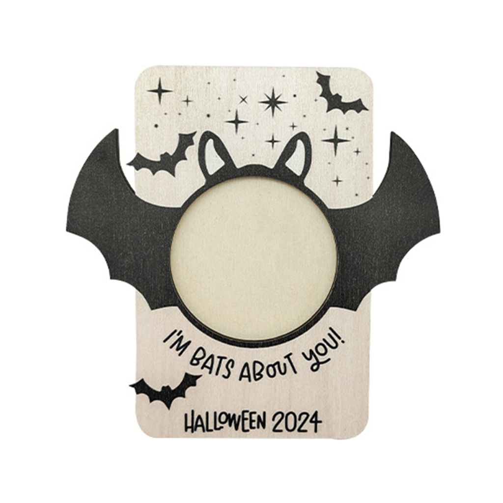 Bat Shape Picture Frame Halloween Themed Wood Photo Frame Bat Picture ...