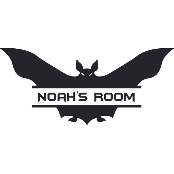 Bat Silhouette Bats Wings Wild Animal Customized Wall Decal - Custom Vinyl Wall Art - Personalized Name - Baby Girls Boys Kids Bedroom Wall Decal Room Decor Wall Stickers Decoration Size (15x30 inch)