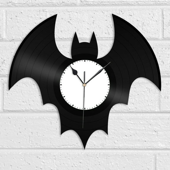 Bat Silhouette Vinyl Wall Clock Animal Lovers Gift Kids Room Home Decoration Vintage Design Office Bar Room Home Decor