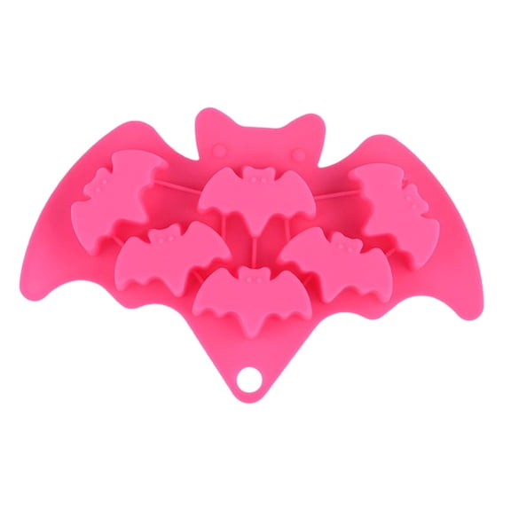 Bat Silicone Ice Cube Tray, 7.3" Chocolate Candy Mold, Non-Stick Baking Pan for Cake Muffin Mini Soap Wax, Heat-Resistant Halloween Bakeware for Home Bar Party Treats, Red