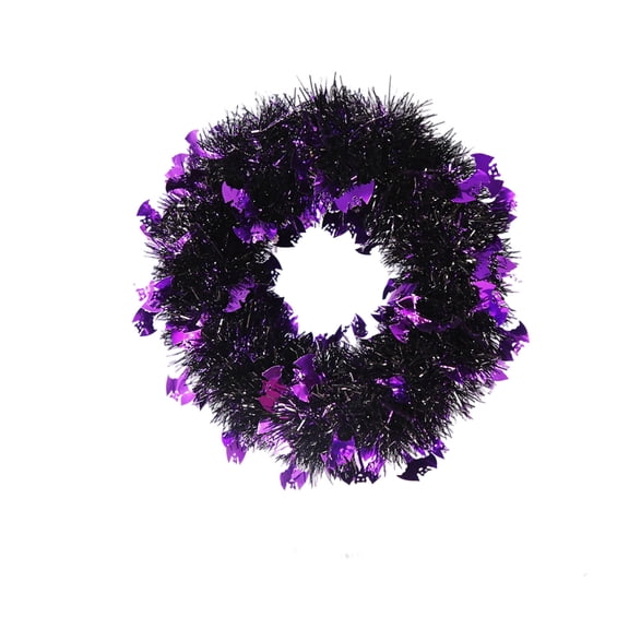 Bat & Skull Decorated Halloween Front Door Wreath, Weather Resistant Hanging Garland Ornament, Dual Indoor Outdoor Decor For Festival Party, Garden Lawn And Home Entryway Holiday Layout