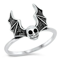 Bat Skull Pure Spirit Wholesale Ring .925 Sterling Silver Band Jewelry Female Male Unisex Size 5