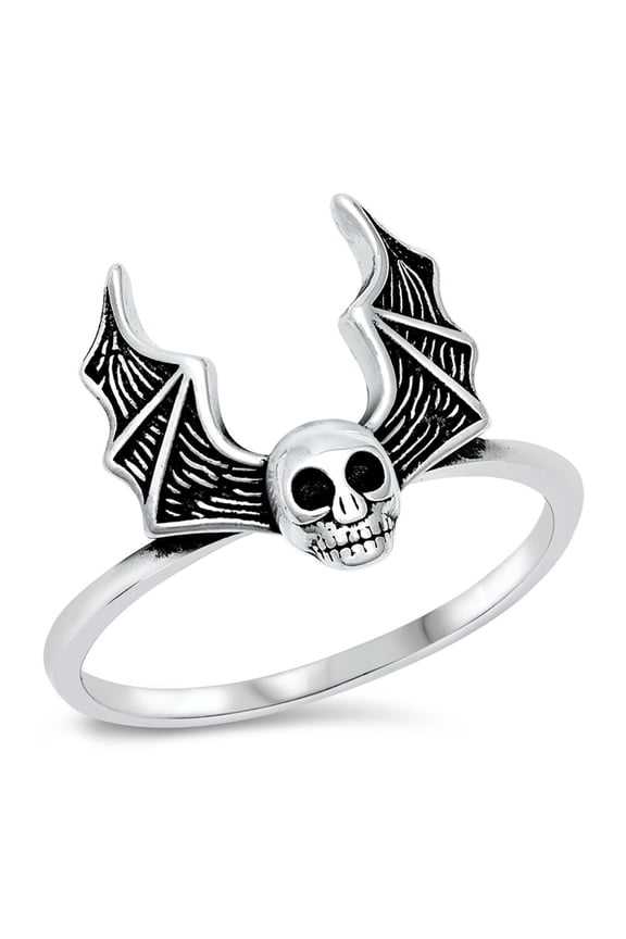 Bat Skull Pure Spirit Wholesale Ring .925 Sterling Silver Band Jewelry Female Male Unisex Size 9