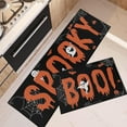 thumbnail image 1 of Bat Spider Ghost Boo Spooky Kitchen Rugs and Mats Non Skid Washable Set of 2, Happy Halloween Autumn Black Kitchen Runner Rug,Kitchen Floor Mat Under Sink Mat Throw Rug for Doormat, 1 of 6