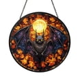 Bat Stained Glass Style Suncatcher, Fantasy Night Nature Window Hanging ...