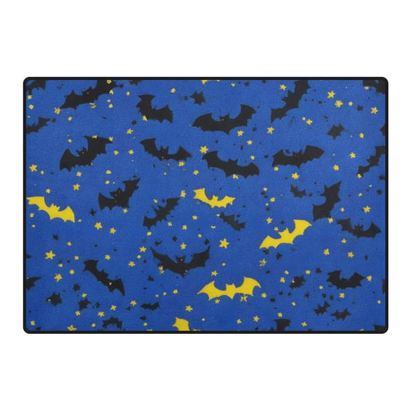 Bat Star Night Area Rug 80x58 Inch Non Slip Absorbent Soft for Living Room Dining