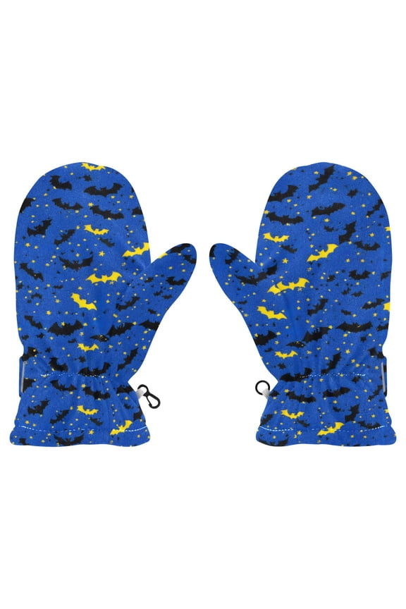 Bat Star Night Cold Weather Mittens Cozy Gloves with Adjustable Fit Perfect for Outdoor Fun
