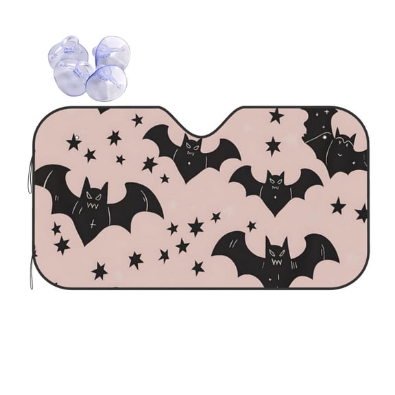 Bat & Stars Blanket Car Windshield Sun Shade Universal Fit Auto Sun Visor Protector