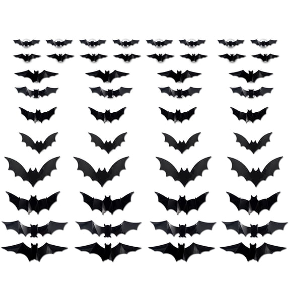 Bat Sticker with LED Light Halloween Decoration Adhesive PVC Clings Realistic Bat Wall Decals for Living Room Classroom