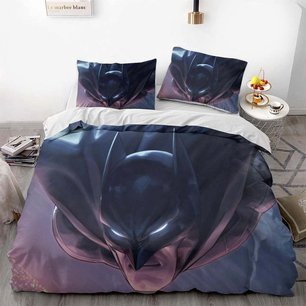 Bat Superhero Wayne Dark Knight Duvet Cover Set 3D Bedding Comforter ...