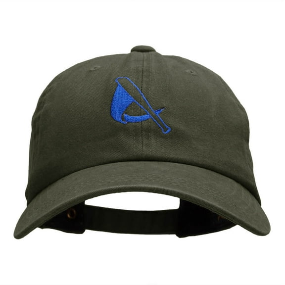 Bat Swing Logo Embroidered Unstructured Cotton Twill Cap - Olive OSFM